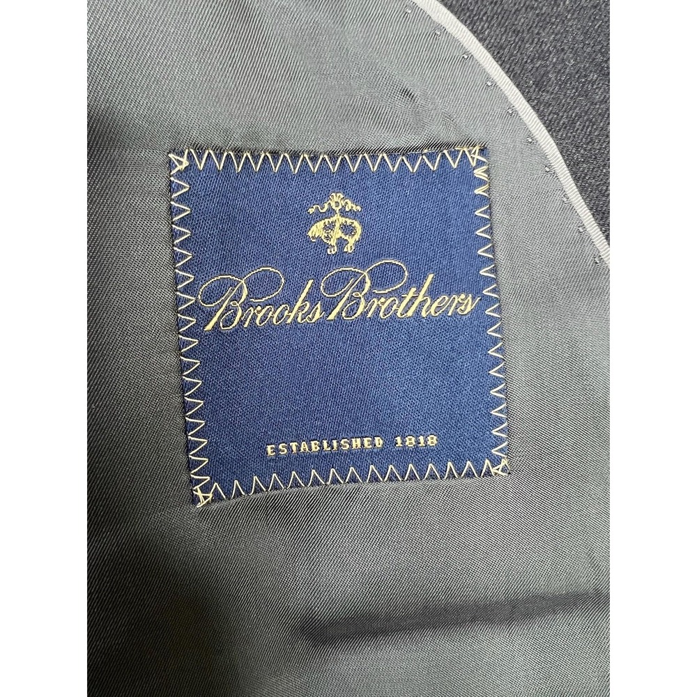Brooks Brothers Blazer Mens 50L Charcoal Gray 100% Wool Two Button Double Vent - Picture 7 of 16